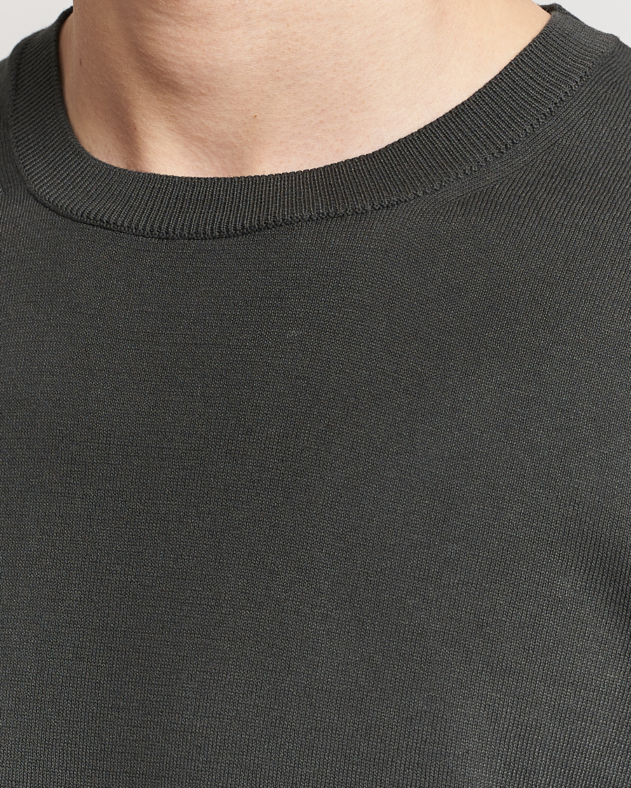 Herren | T-Shirts | Oscar Jacobson | Brian Knitted Cotton T-Shirt Olive