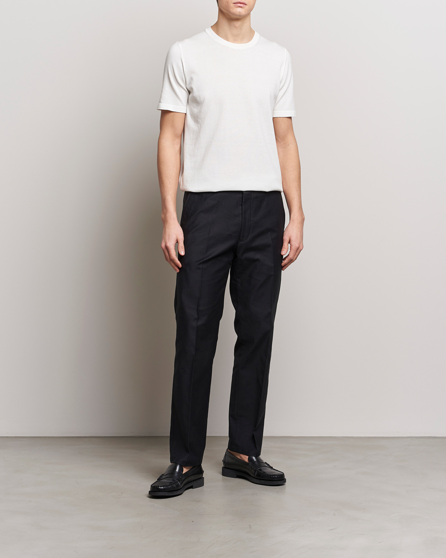 Herren | T-Shirts | Oscar Jacobson | Brian Knitted Cotton T-Shirt White