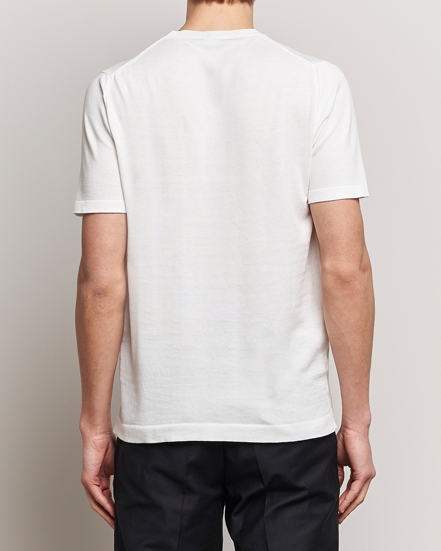 Herren | T-Shirts | Oscar Jacobson | Brian Knitted Cotton T-Shirt White