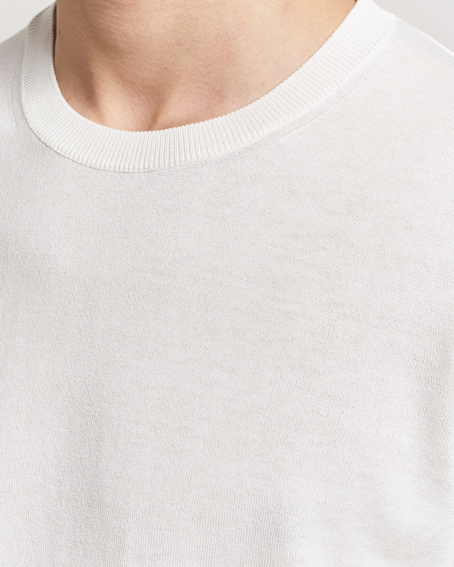 Herren | T-Shirts | Oscar Jacobson | Brian Knitted Cotton T-Shirt White