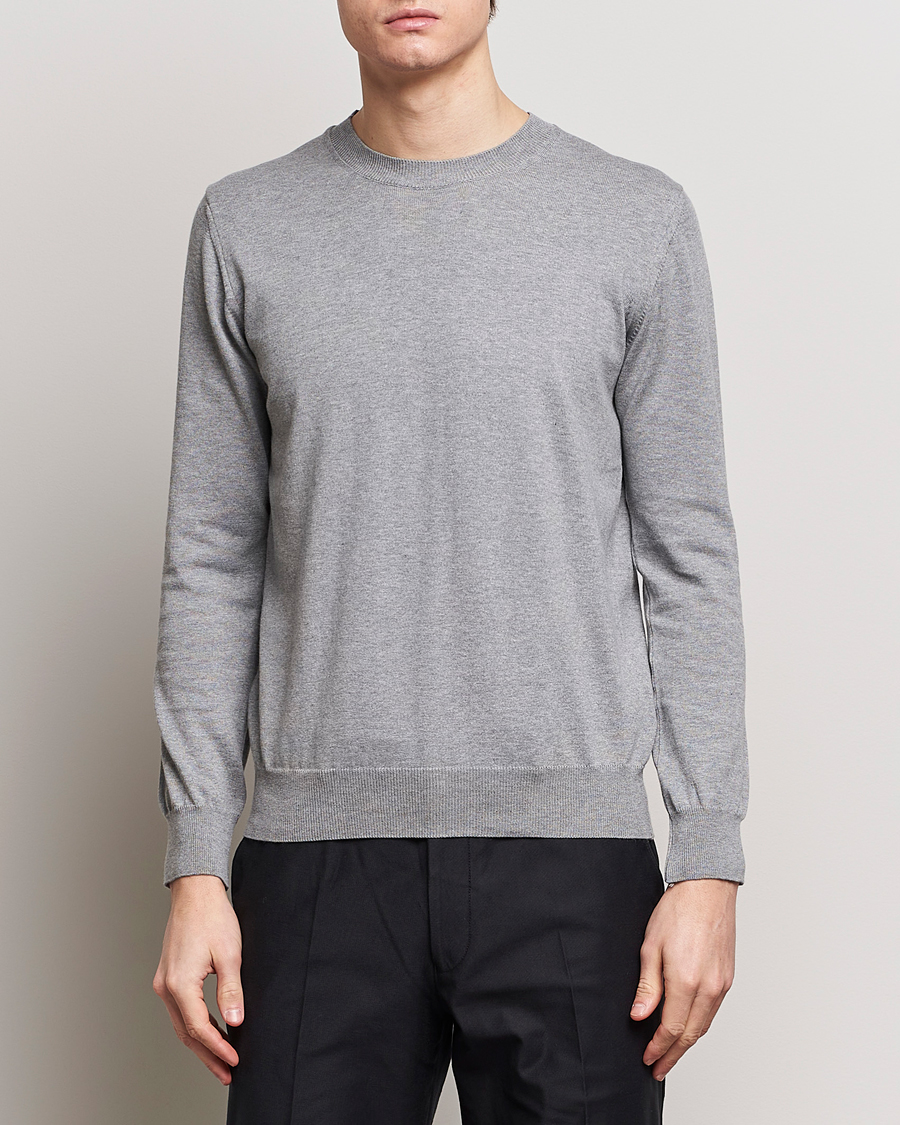 Herr | Tröjor | Oscar Jacobson | Valdemar Cotton Crew Neck Light Grey