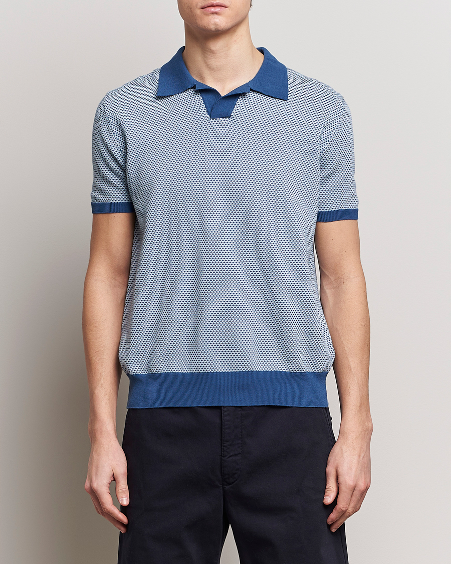 Men | Oscar Jacobson | Oscar Jacobson | Dalius Structured Cotton Polo Blue