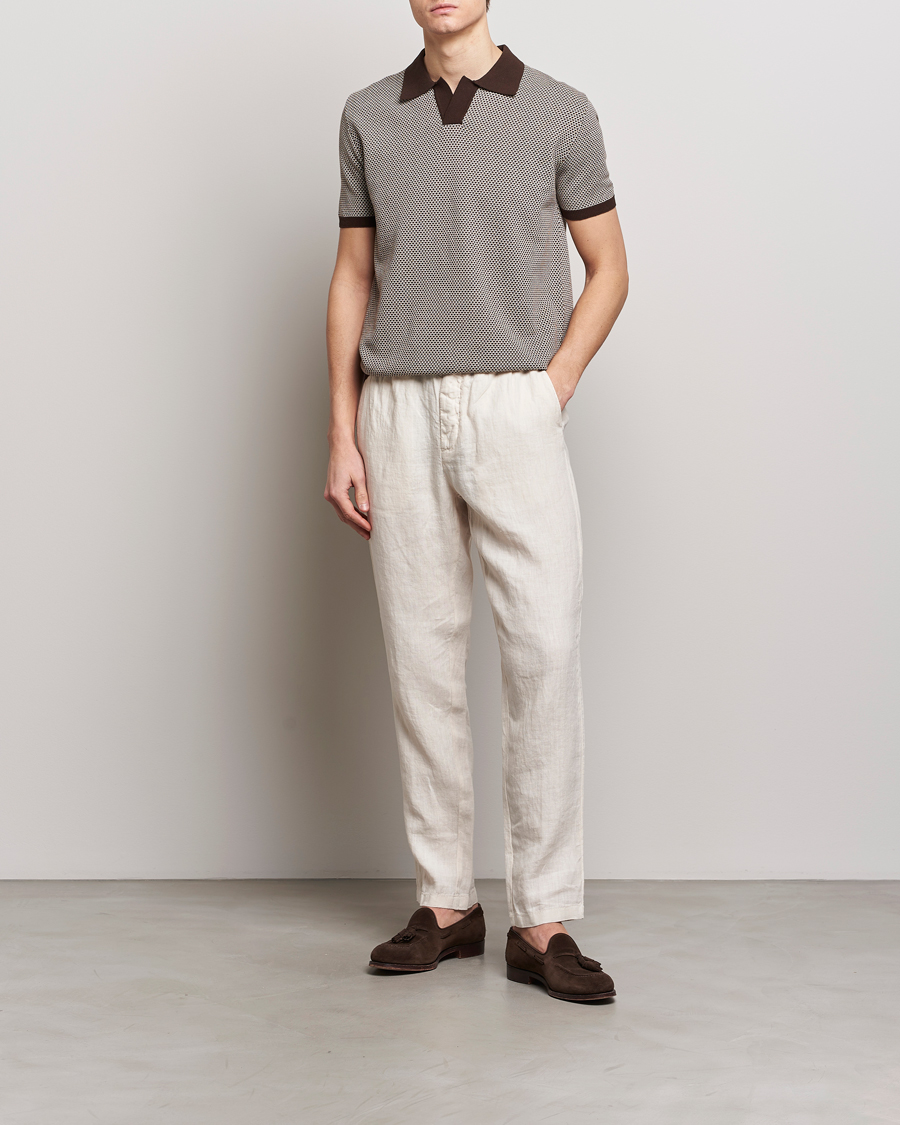 Herren | Poloshirts | Oscar Jacobson | Dalius Structured Cotton Polo Brown
