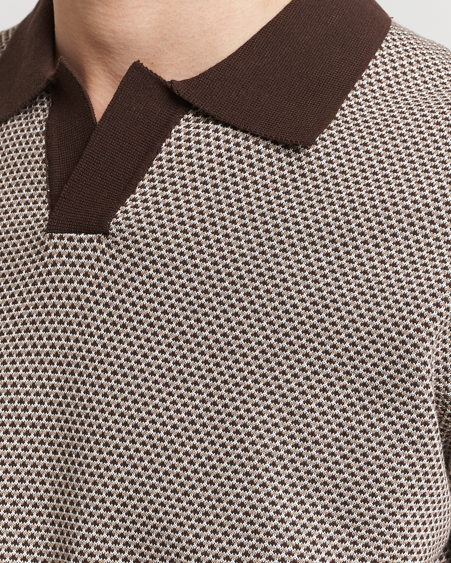 Herren | Poloshirts | Oscar Jacobson | Dalius Structured Cotton Polo Brown