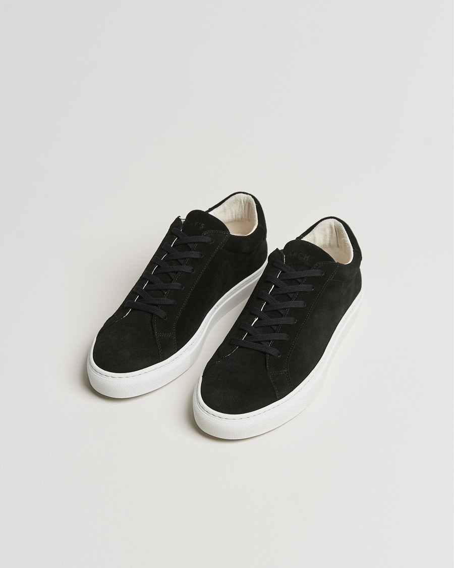 Herren | Schwarze Sneakers | A Day's March | Suede Marching Sneaker Black