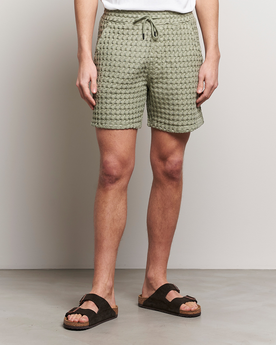 Men | Sweatshorts | OAS | Porto Waffle Shorts Dusty Green