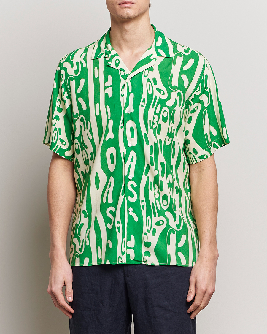 Herren | Freizeithemden | OAS | Viscose Resort Short Sleeve Shirt Verdant