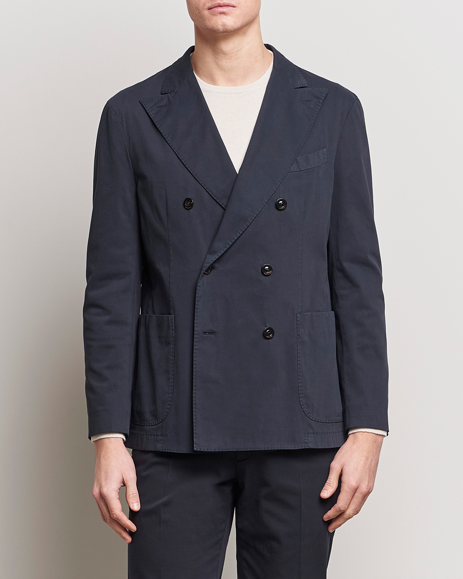 Herren | Italian Department | Boglioli | K Jacket Double Breasted Cotton Blazer Navy