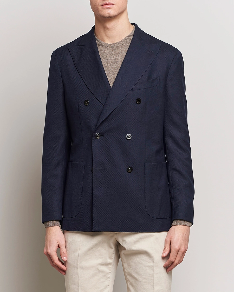 Herren |  | Boglioli | K Jacket Double Breasted Wool Blazer Navy