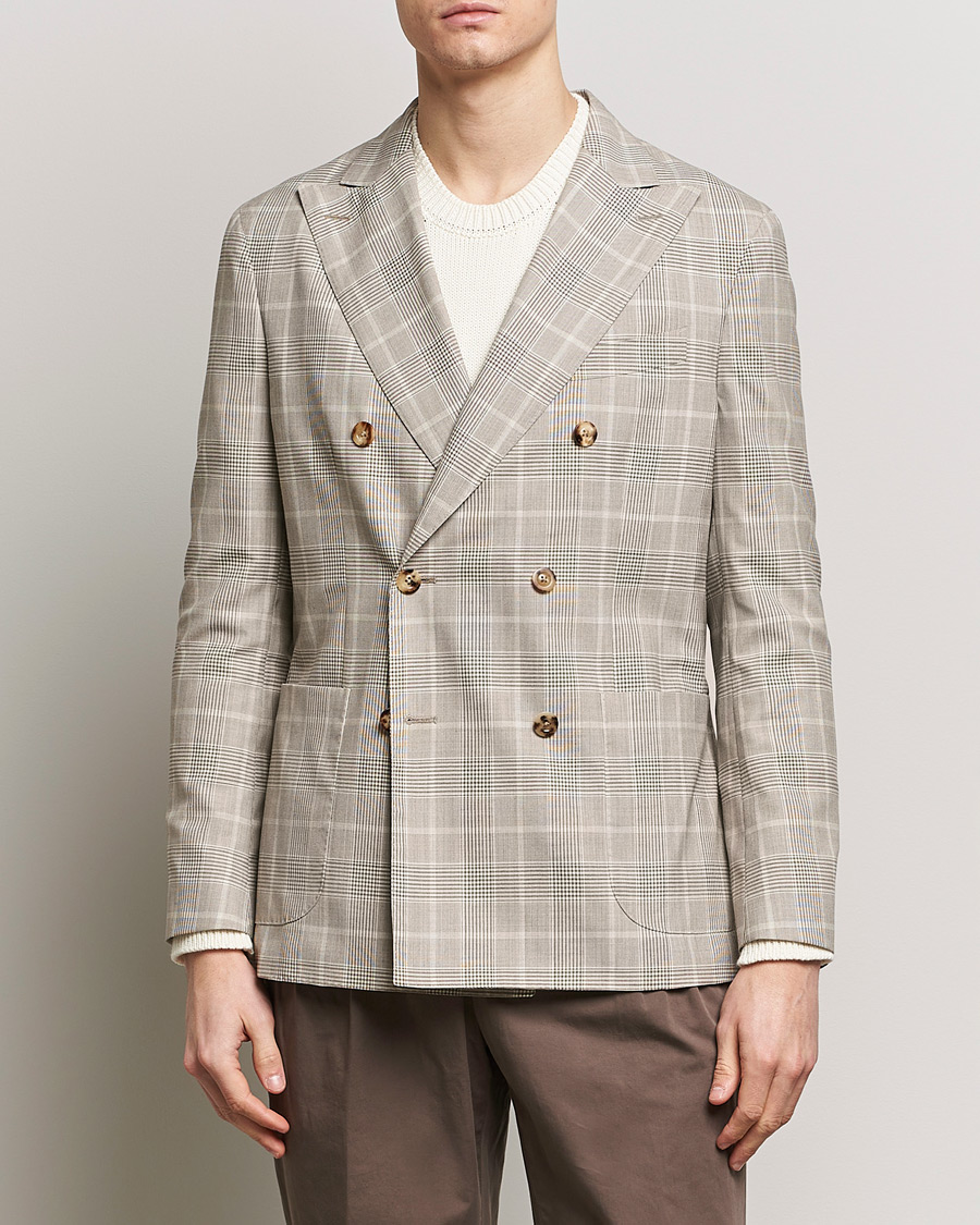 Herren | Italian Department | Boglioli | K Jacket Prince Of Wales Blazer Light Beige