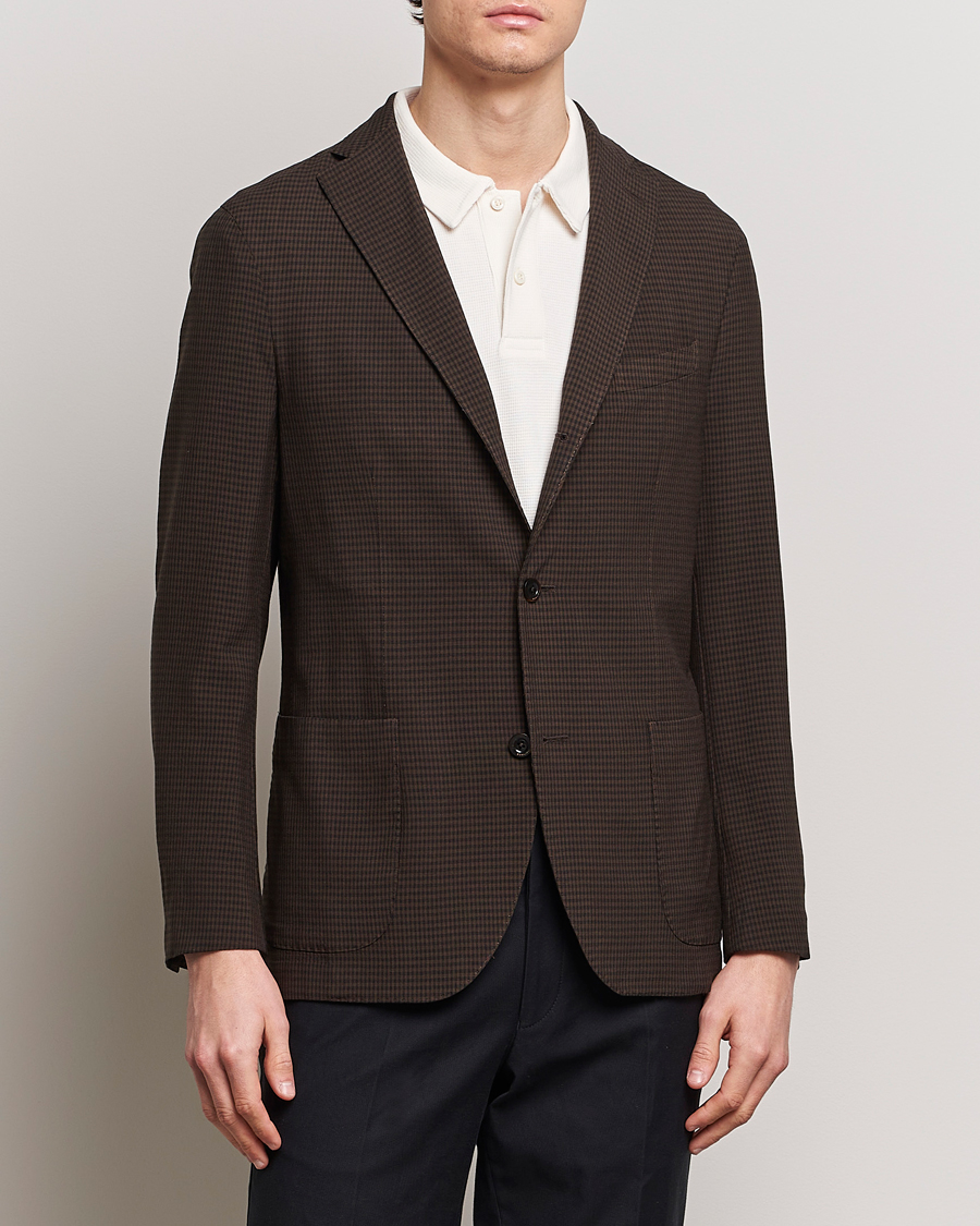 Herren | Sakkos | Boglioli | K Jacket Check Wool Blazer Dark Brown