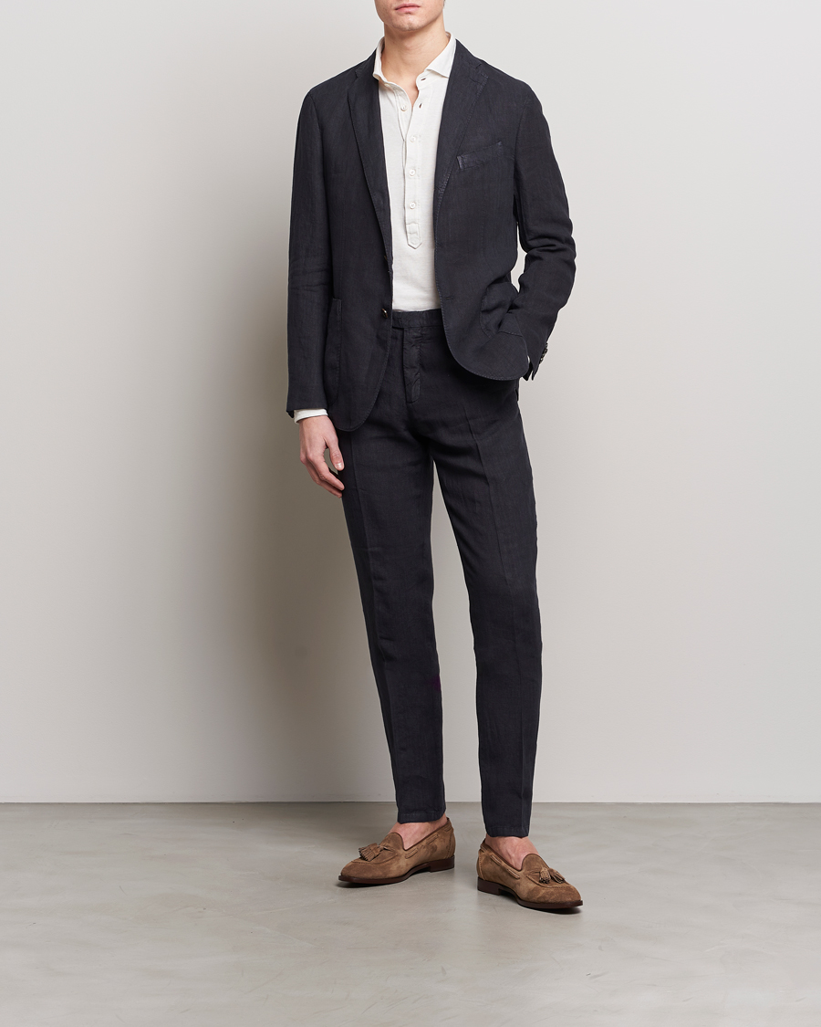 Herren | Zweiteilige Anzüge | Boglioli | K Jacket Linen Suit Navy