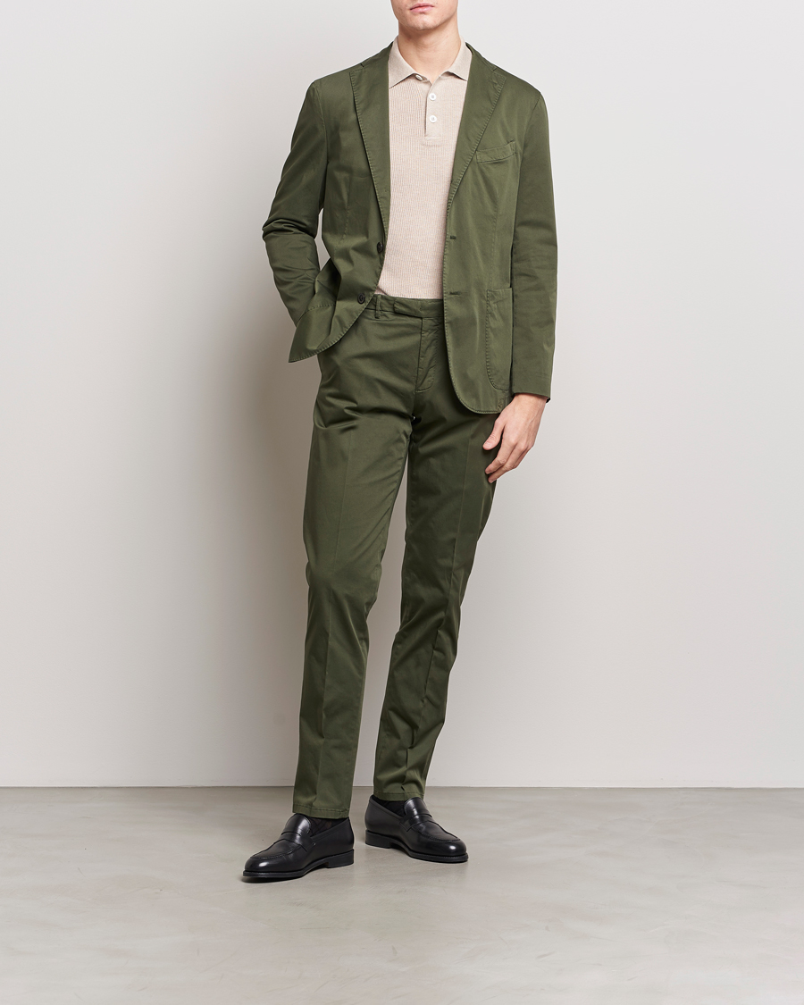 Herren | Italian Department | Boglioli | K Jacket Cotton Satin Suit Forest Green