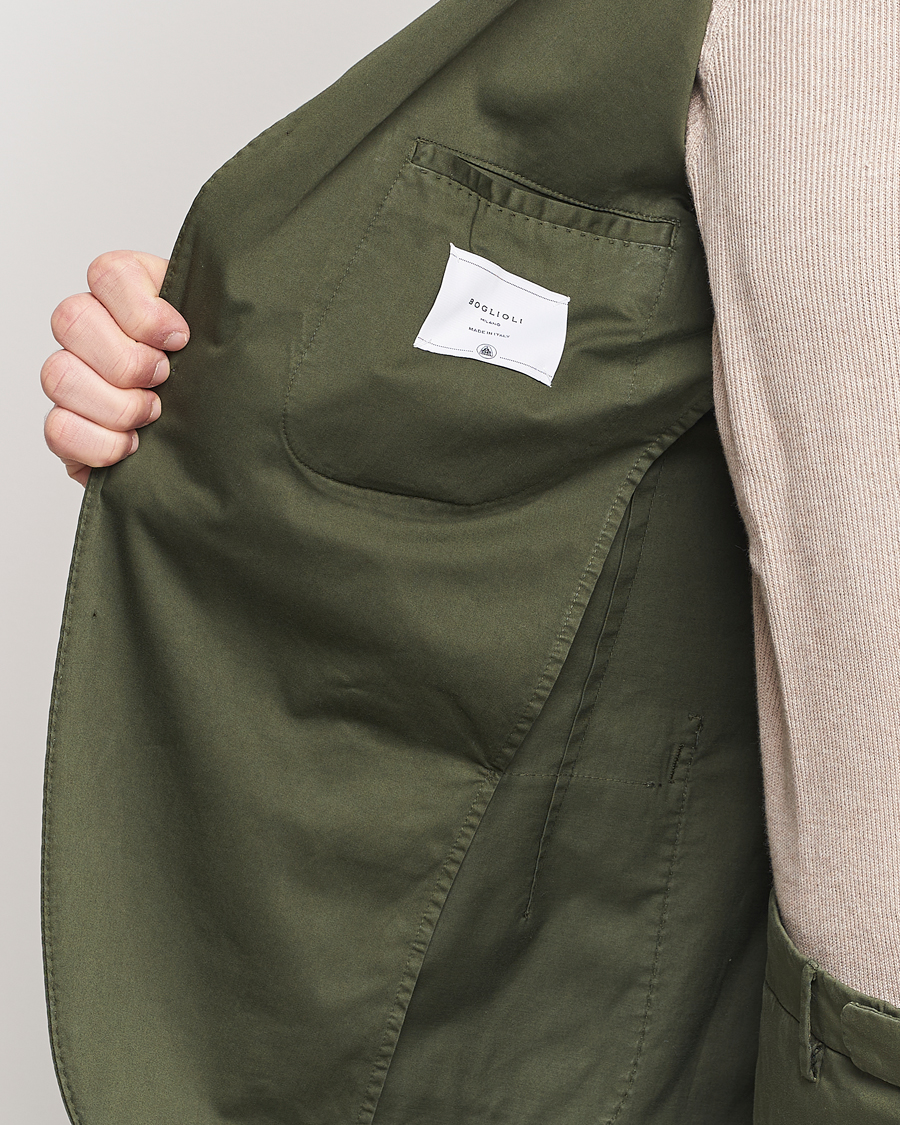 Herren | Anzüge | Boglioli | K Jacket Cotton Satin Suit Forest Green