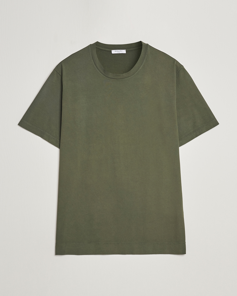 Herren | T-Shirts | Boglioli | Garment Dyed T-Shirt Forest Green