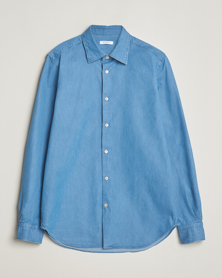 Herren | Hemden | Boglioli | Slim Fit Denim Shirt Light Indigo