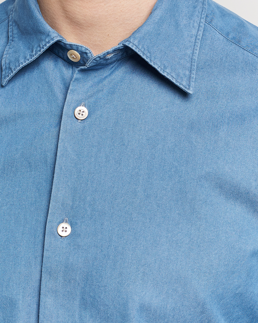 Herren | Hemden | Boglioli | Slim Fit Denim Shirt Light Indigo