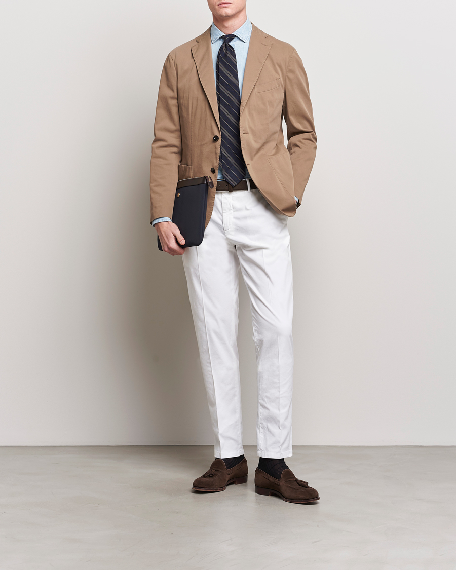 Herren | Hosen | Boglioli | Cotton Stretch Chinos White