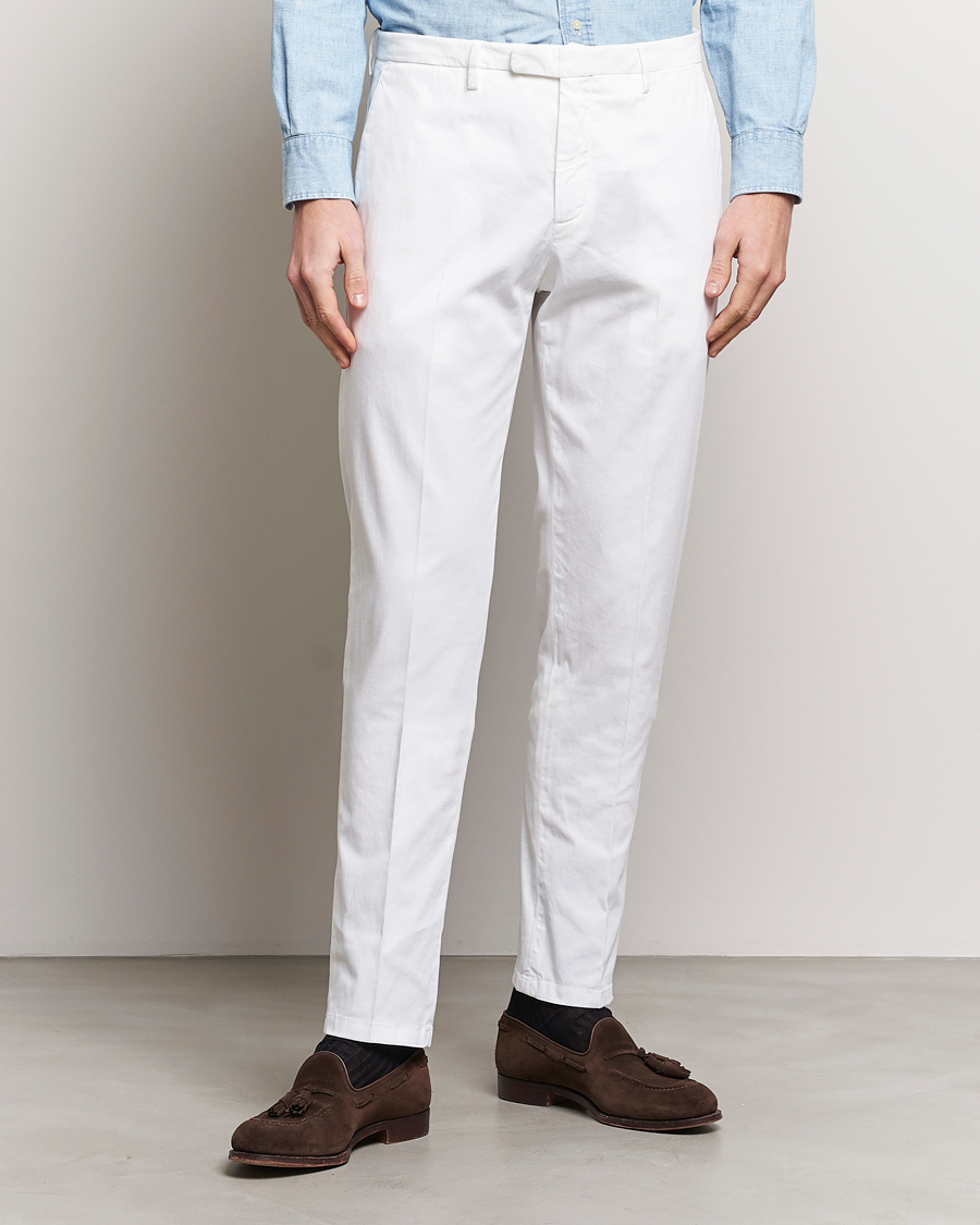 Herren | Italian Department | Boglioli | Cotton Stretch Chinos White