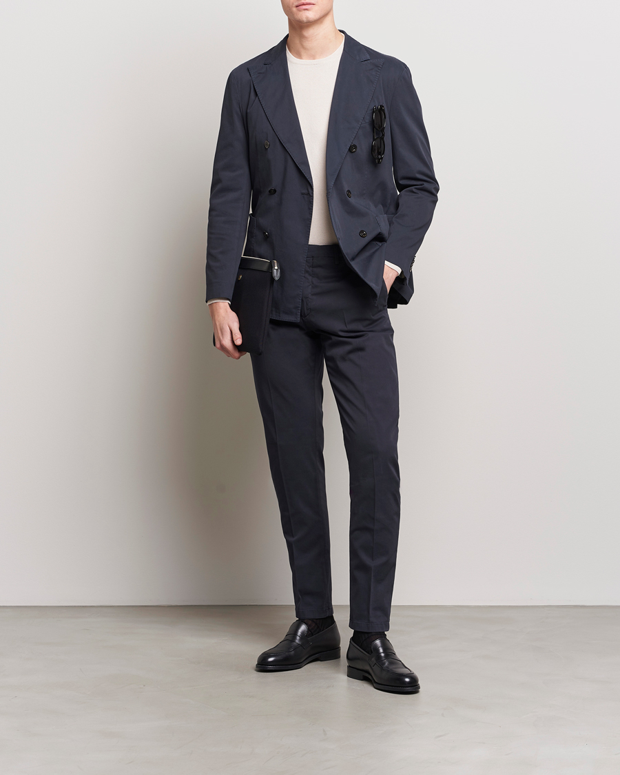 Herren | Hosen | Boglioli | Cotton Stretch Chinos Navy