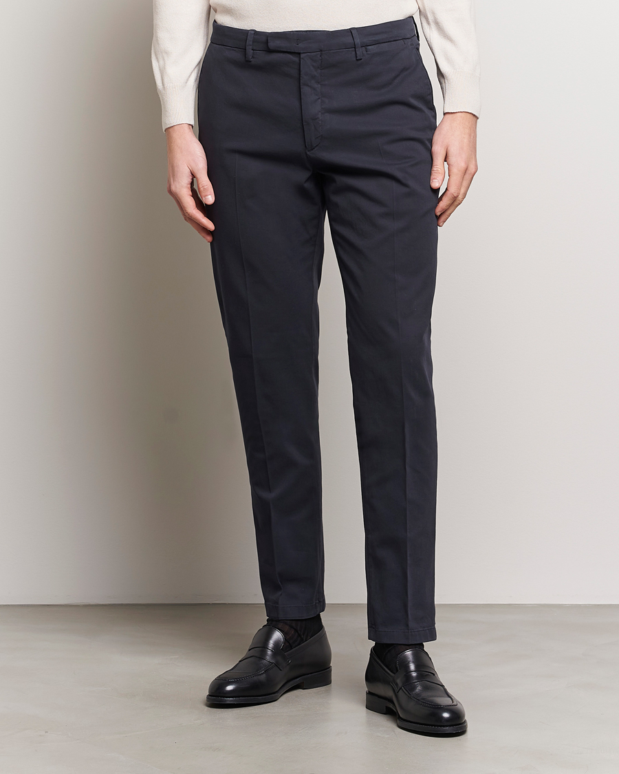 Men |  | Boglioli | Cotton Stretch Chinos Navy