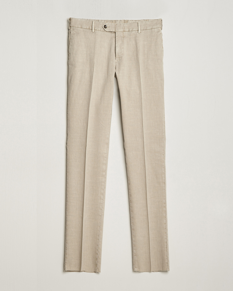 Herren | Hosen | PT01 | Slim Fit Linen Drawstring Pants Light Beige