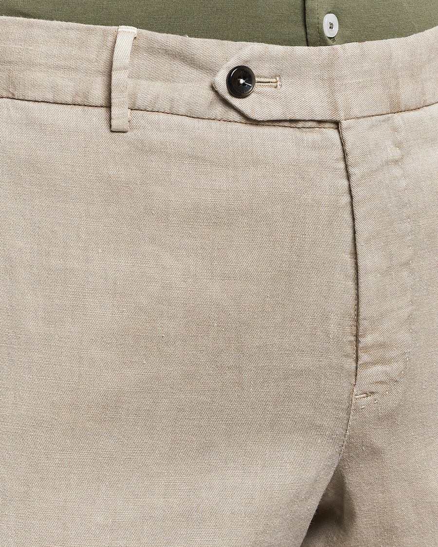 Herren | Hosen | PT01 | Slim Fit Linen Drawstring Pants Light Beige