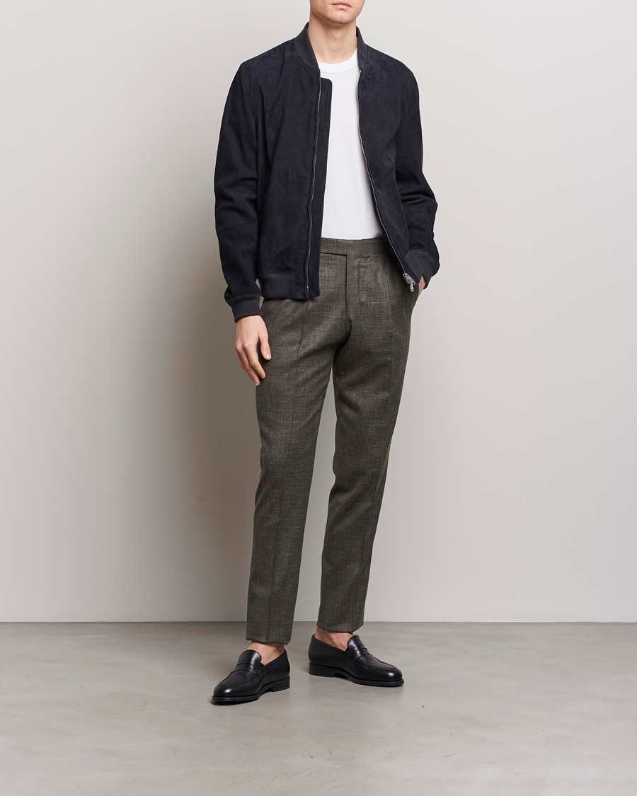 Herren | Hosen | PT01 | Gentleman Fit Wool/Silk Trousers Dark Brown