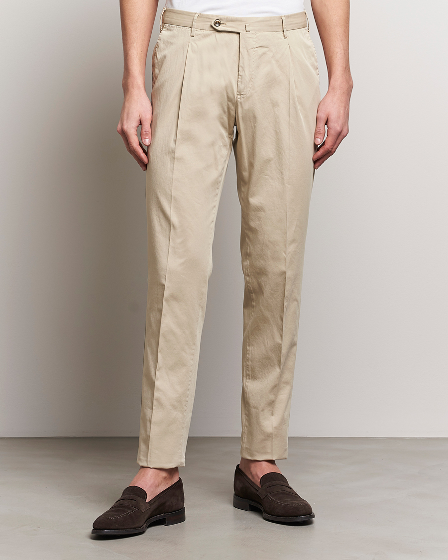 Herren | Quiet Luxury | PT01 | Slim Fit Garment Dyed Stretch Chinos Beige