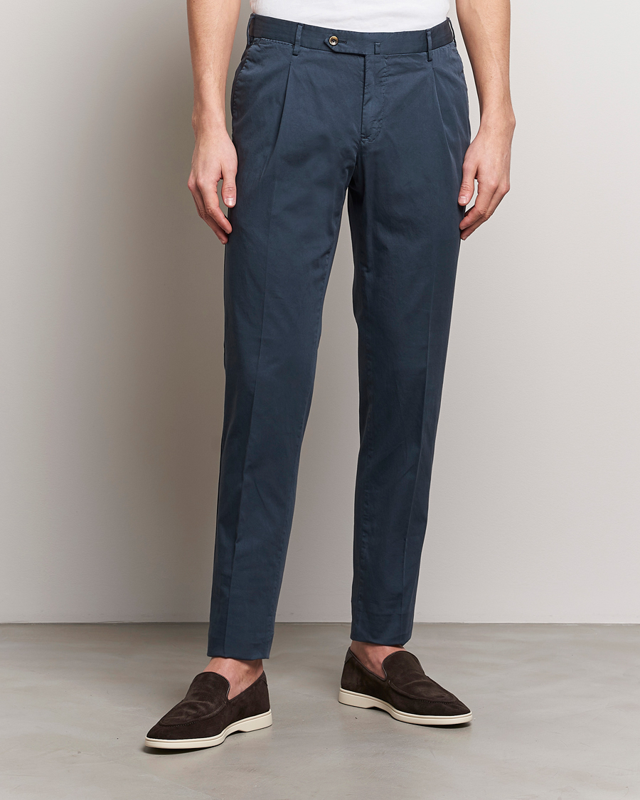 Herren | Quiet Luxury | PT01 | Slim Fit Garment Dyed Stretch Chinos Navy