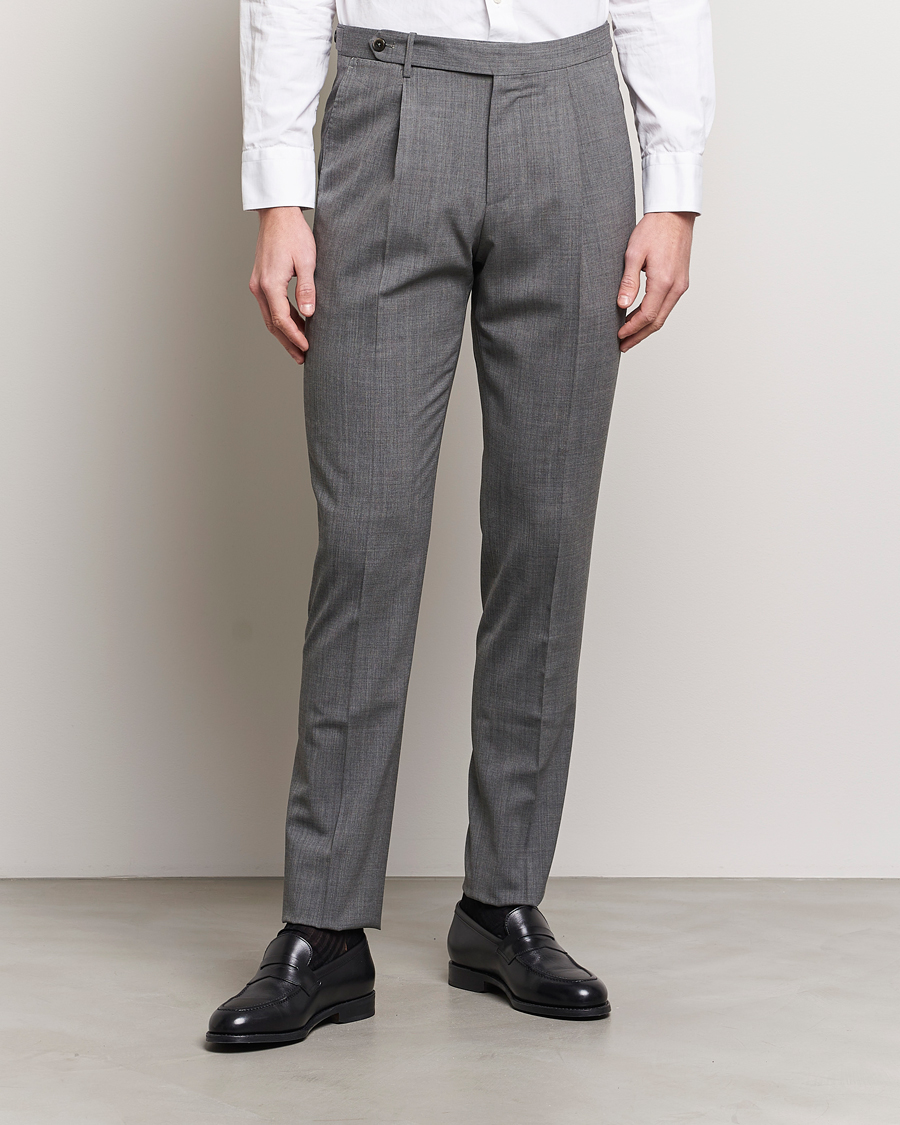 Herr |  | PT01 | Gentleman Fit Wool Stretch Trousers Medium Grey