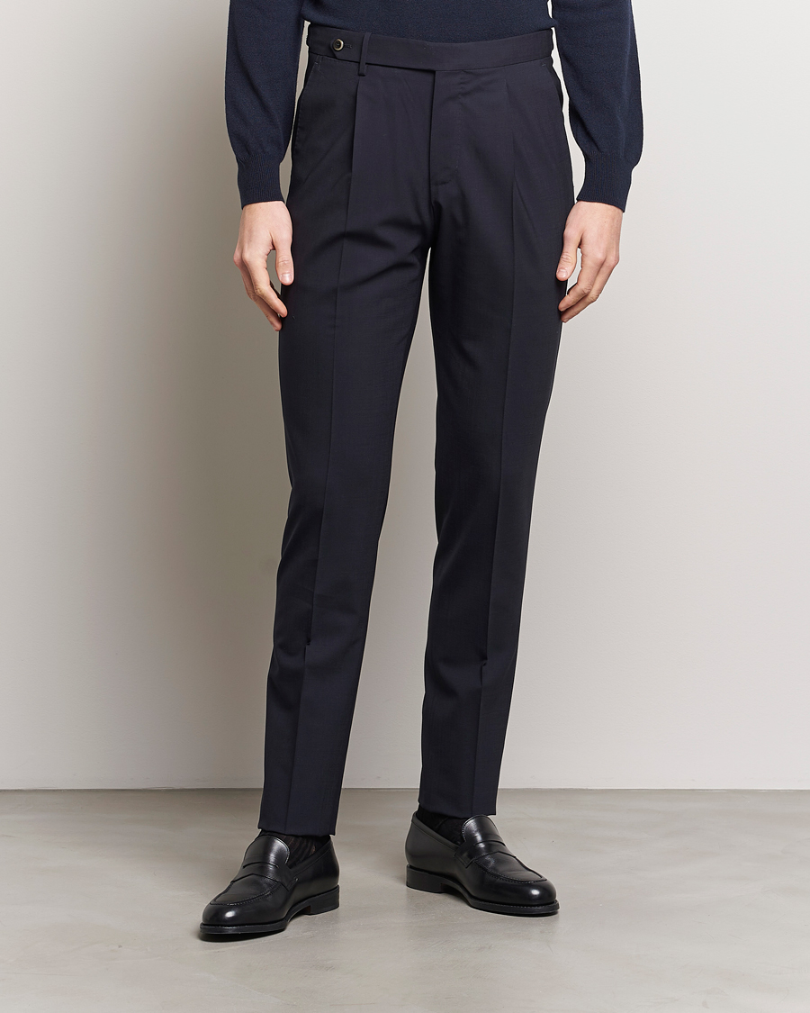 Herren |  | PT01 | Gentleman Fit Wool Stretch Trousers Navy