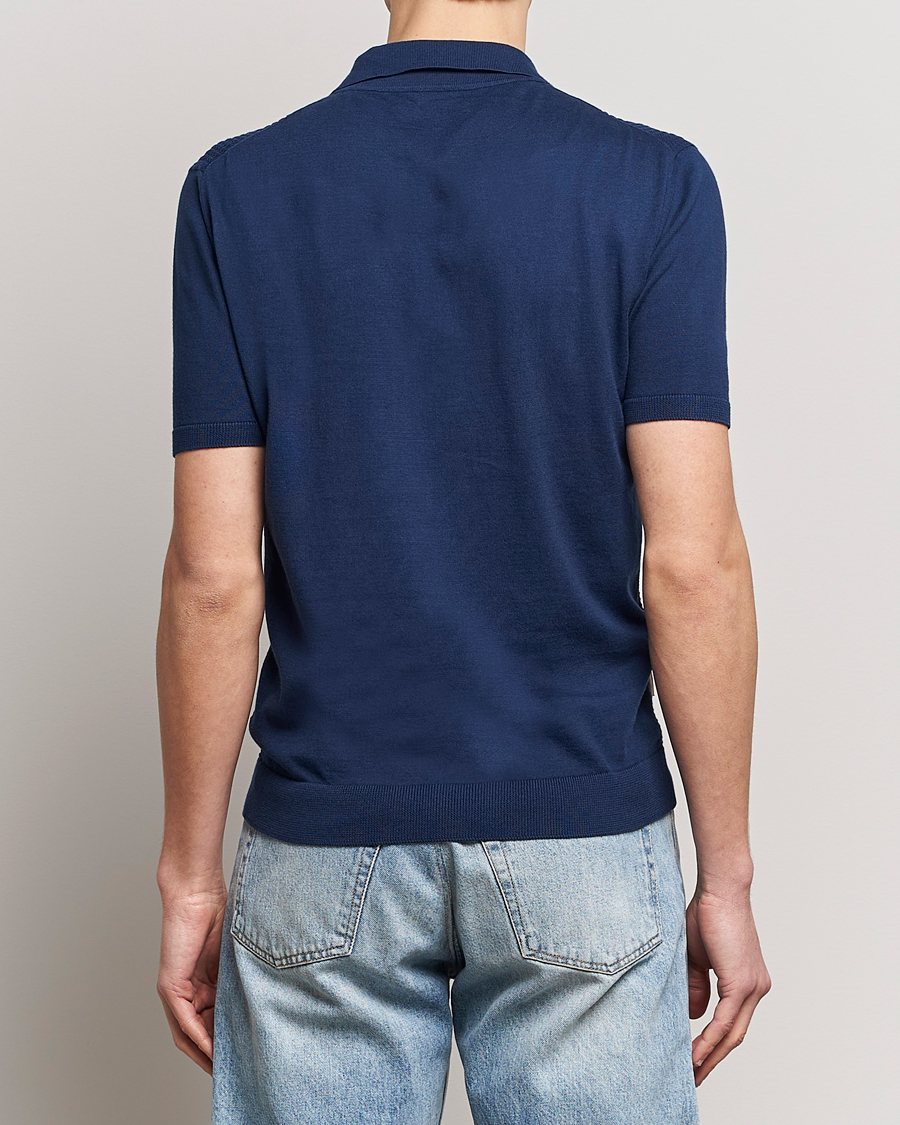 Herren | Poloshirts | Baracuta | Waffle Knitted Polo Navy