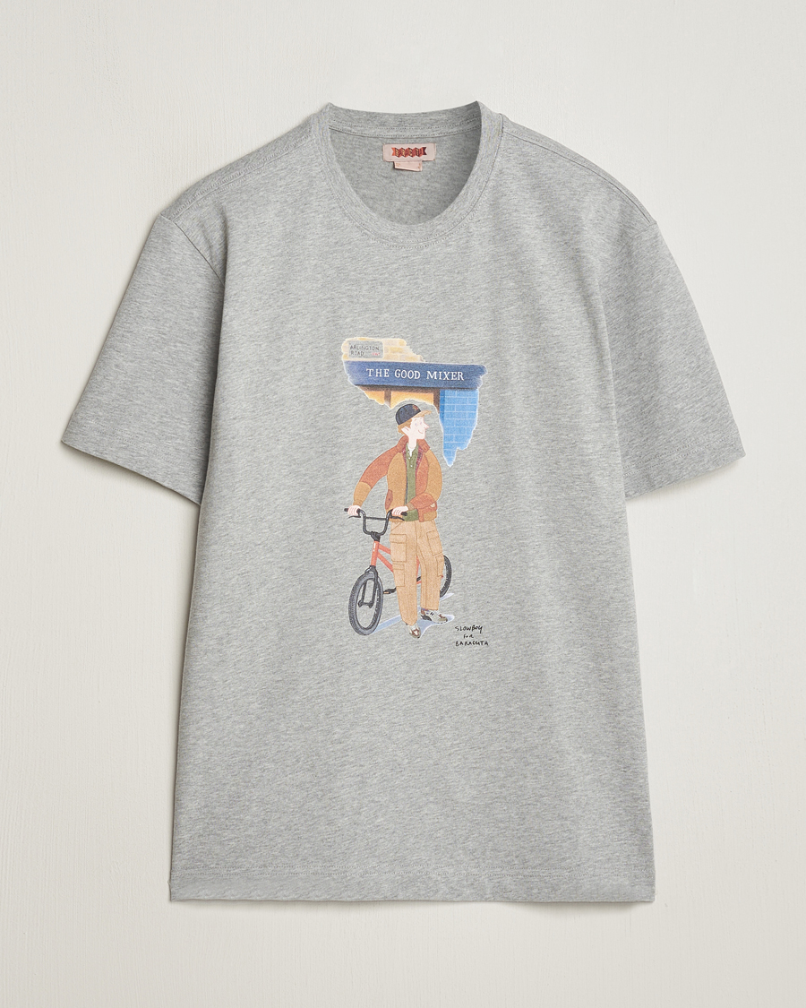 Herren | T-Shirts | Baracuta | Slowboy Arlington Cotton T-Shirt Grey Melange