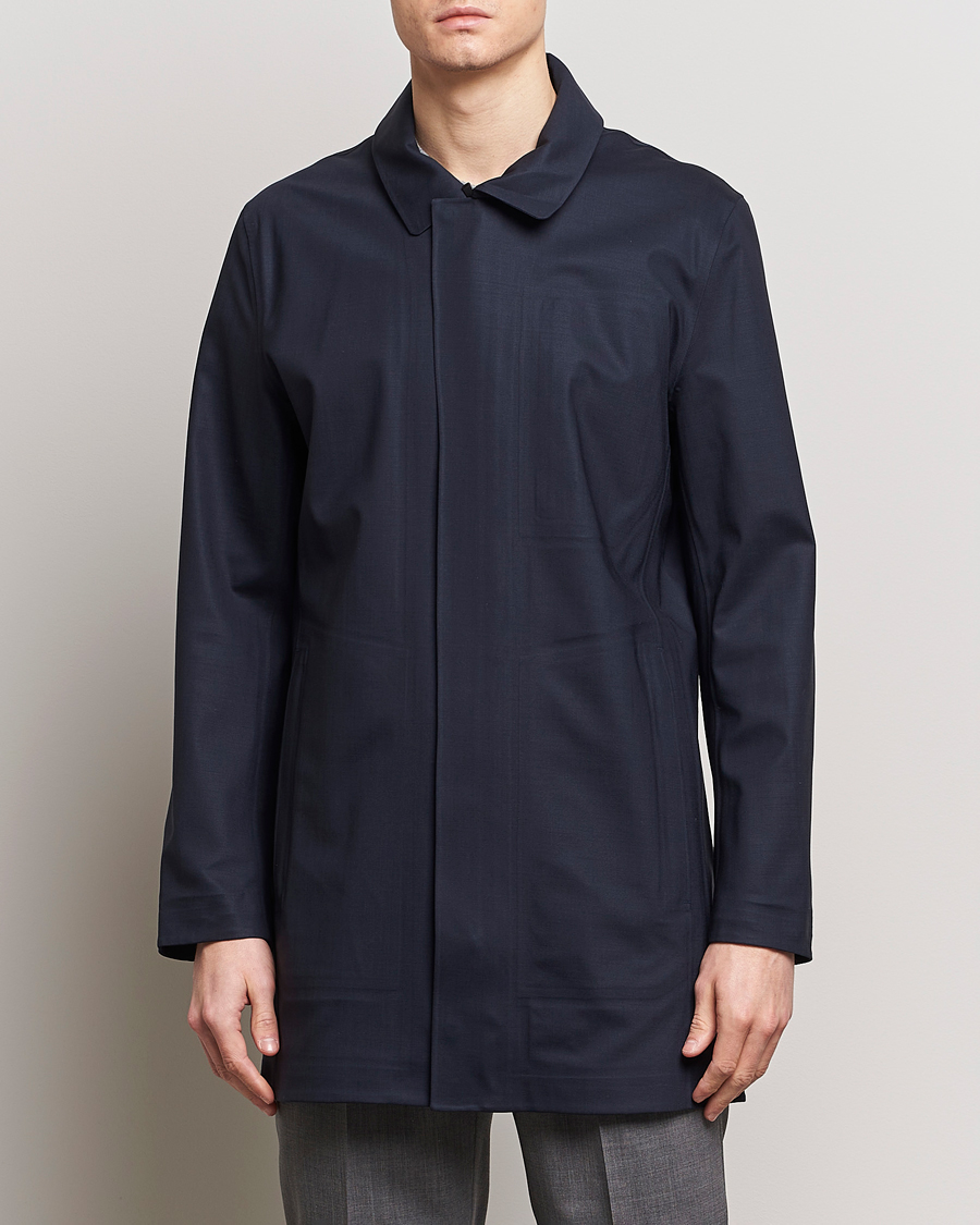 Herren | Jacken | UBR | Sky Fall Savile Waterproof Wool Coat Dark Navy