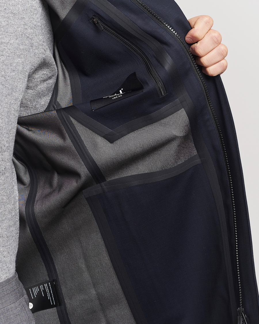 UBR Sky Fall Savile Waterproof Wool Coat Dark Navy