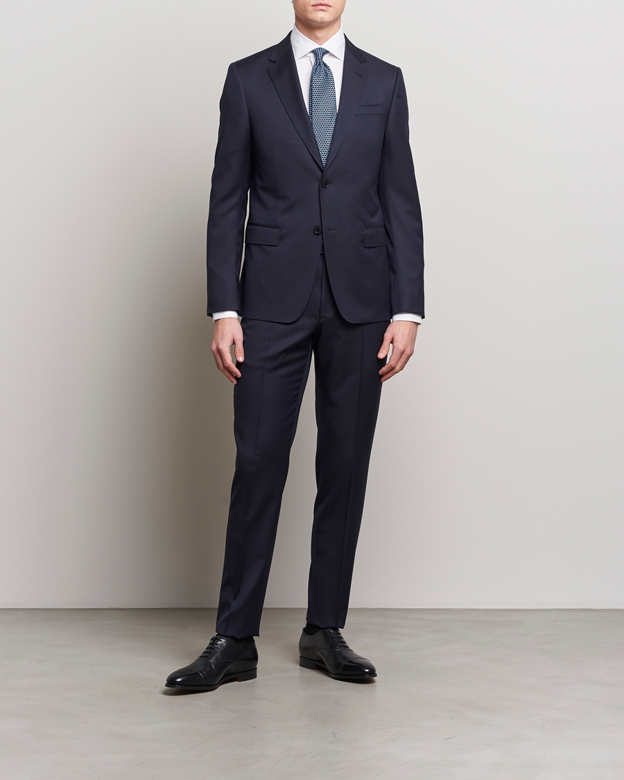 Herren |  | Zegna | Tailored Wool Striped Suit Navy