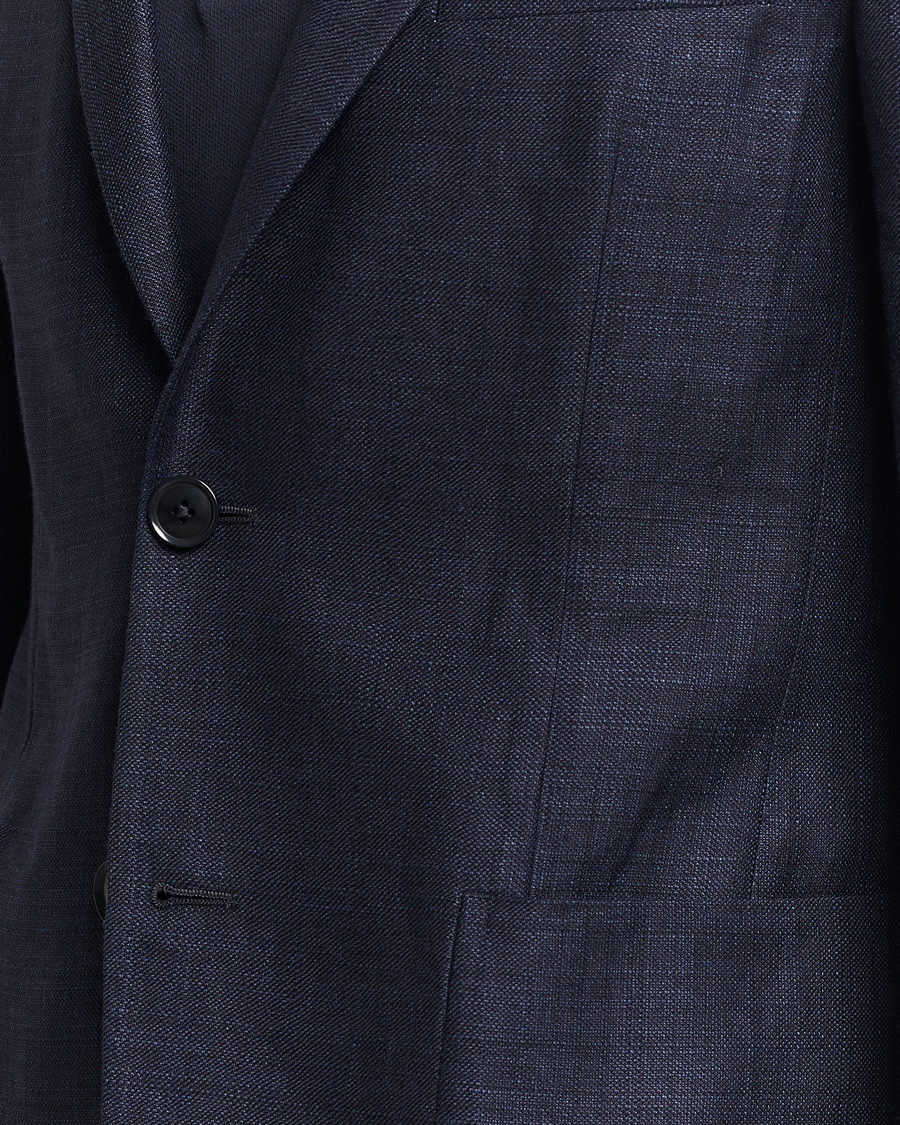 Herren | Sakkos | Zegna | Unconstructed Linen Blend Blazer Navy