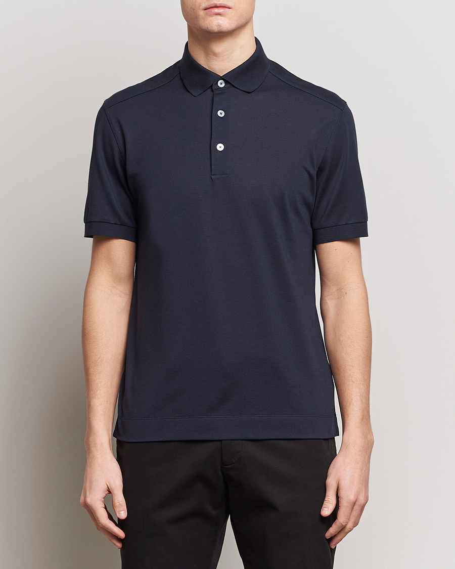 Herren |  | Zegna | Cotton/Silk Polo Navy