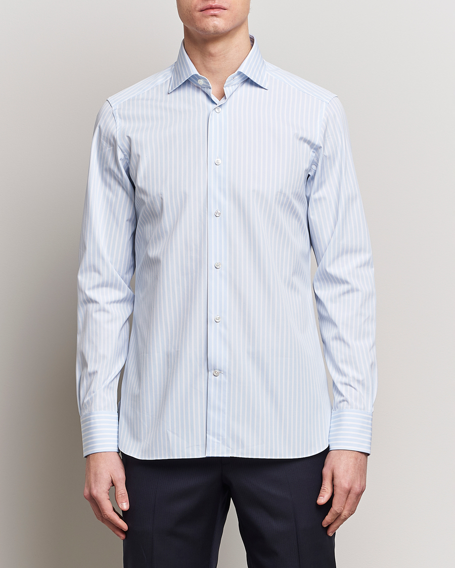 Herren | Hemden | Zegna | Slim Fit Dress Shirt Light Blue Stripe