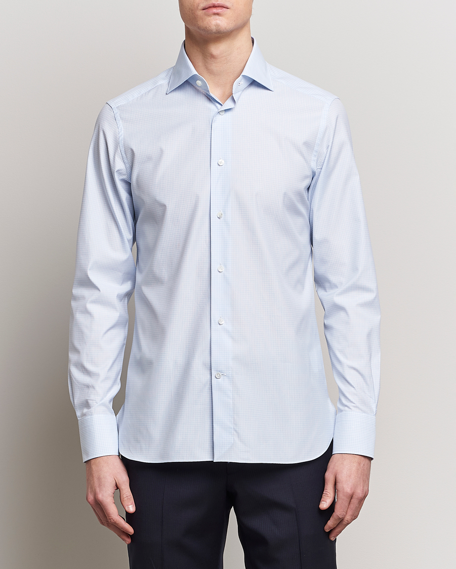 Herren | Hemden | Zegna | Slim Fit Dress Shirt Light Blue Check