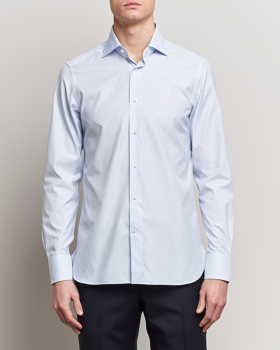 Herren | Kleidung | Zegna | Slim Fit Dress Shirt Light Blue Check