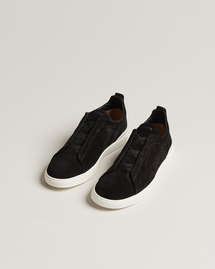 Herren |  | Zegna | Triple Stitch Sneakers Black Suede