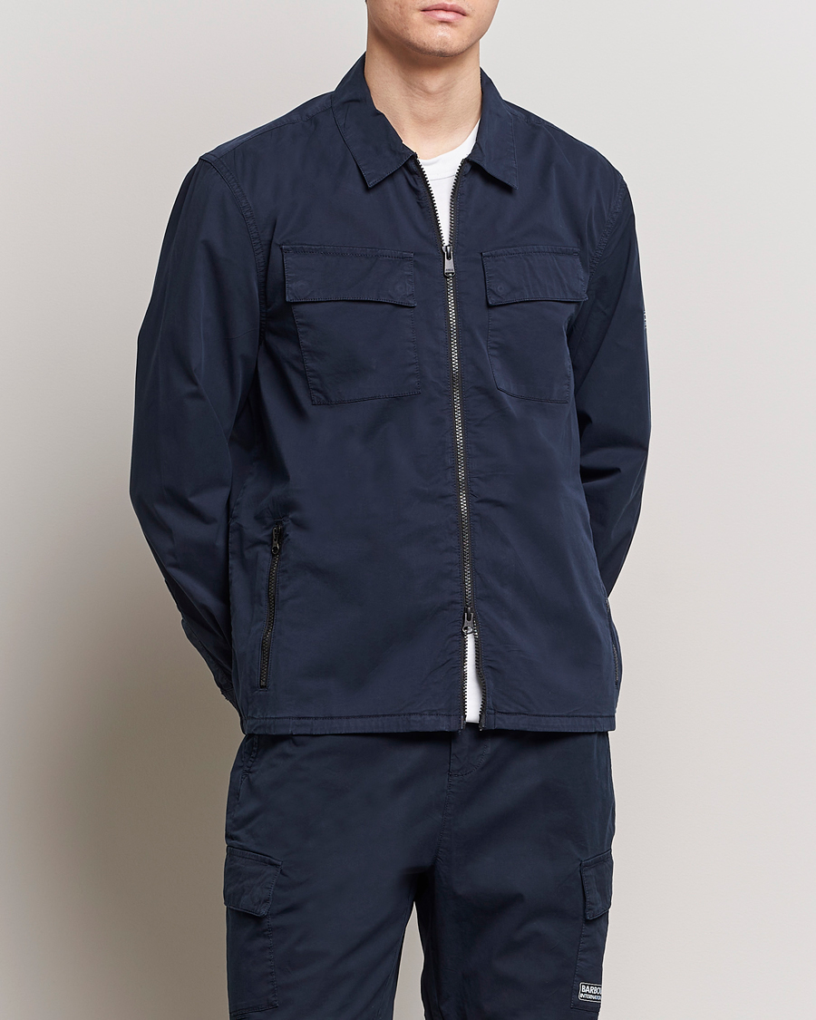 Herr | Skjortjackor | Barbour International | Parson Cotton Overshirt Navy