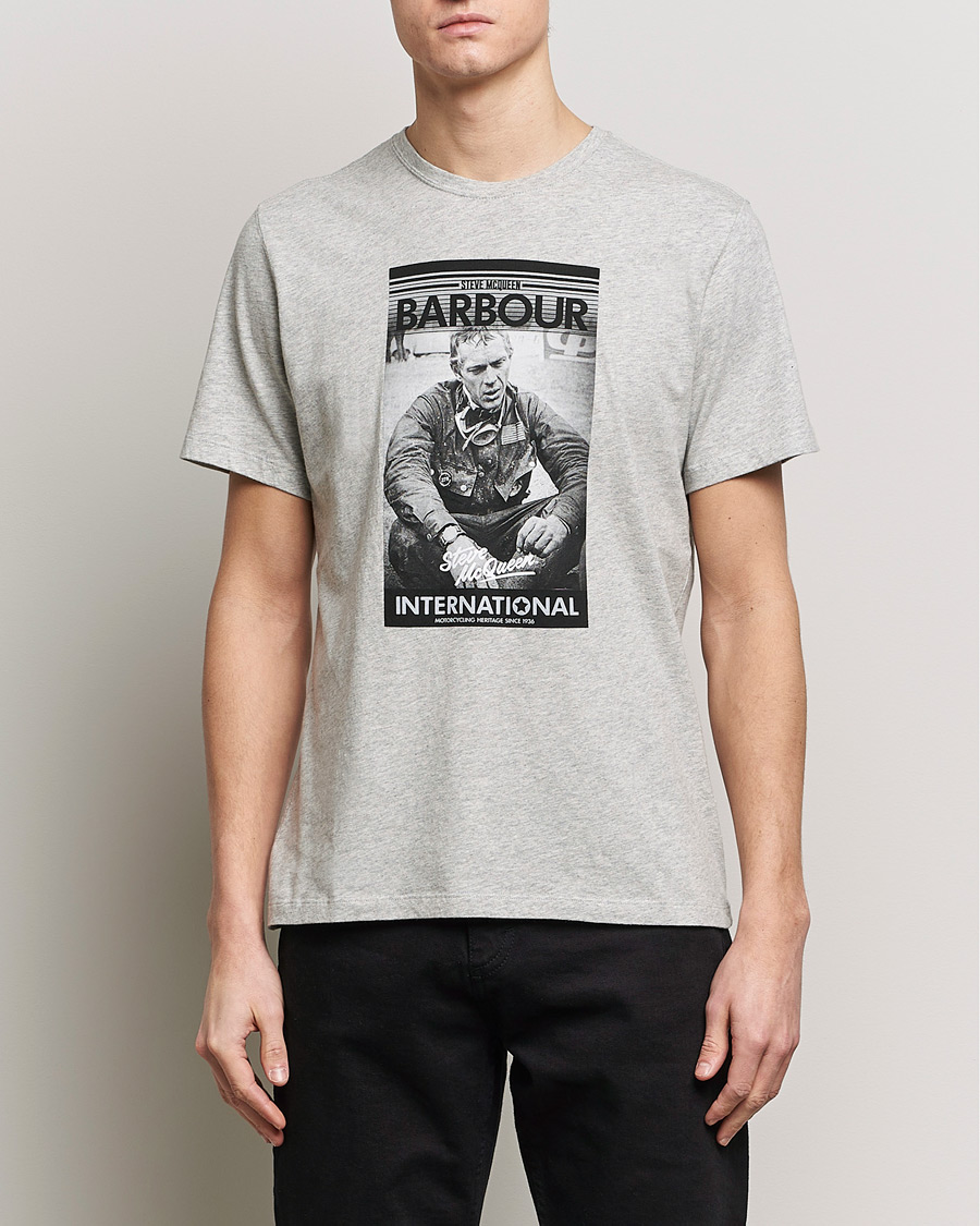 Herr | Barbour | Barbour International | Mount Steve McQueen T-Shirt Grey Marl