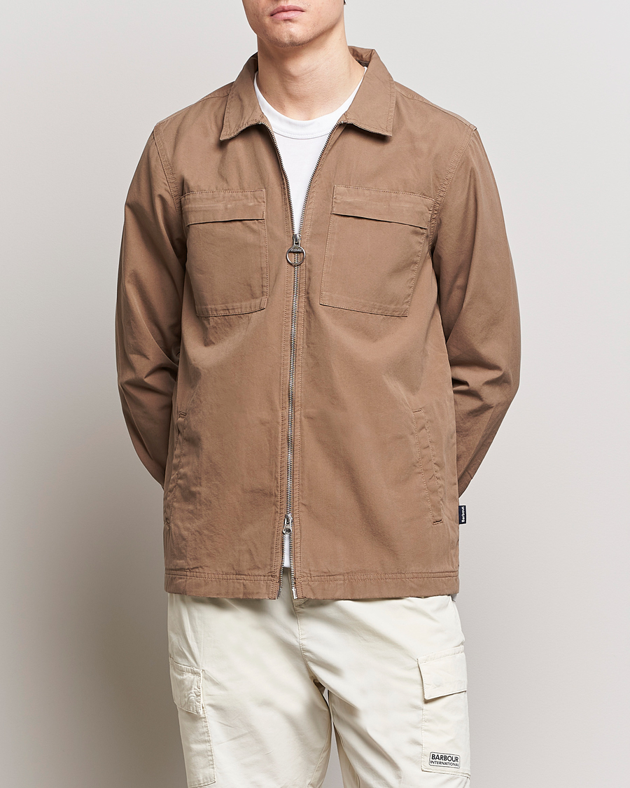Herr | Barbour Lifestyle | Barbour Lifestyle | Glendale Cotton Zip Overshirt Military Brown