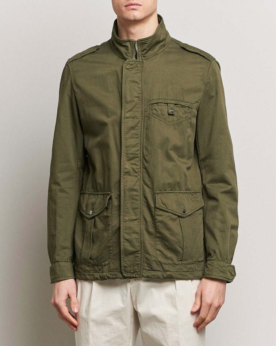 Herren | Herno | Herno | Washed Cotton/Linen Field Jacket Military