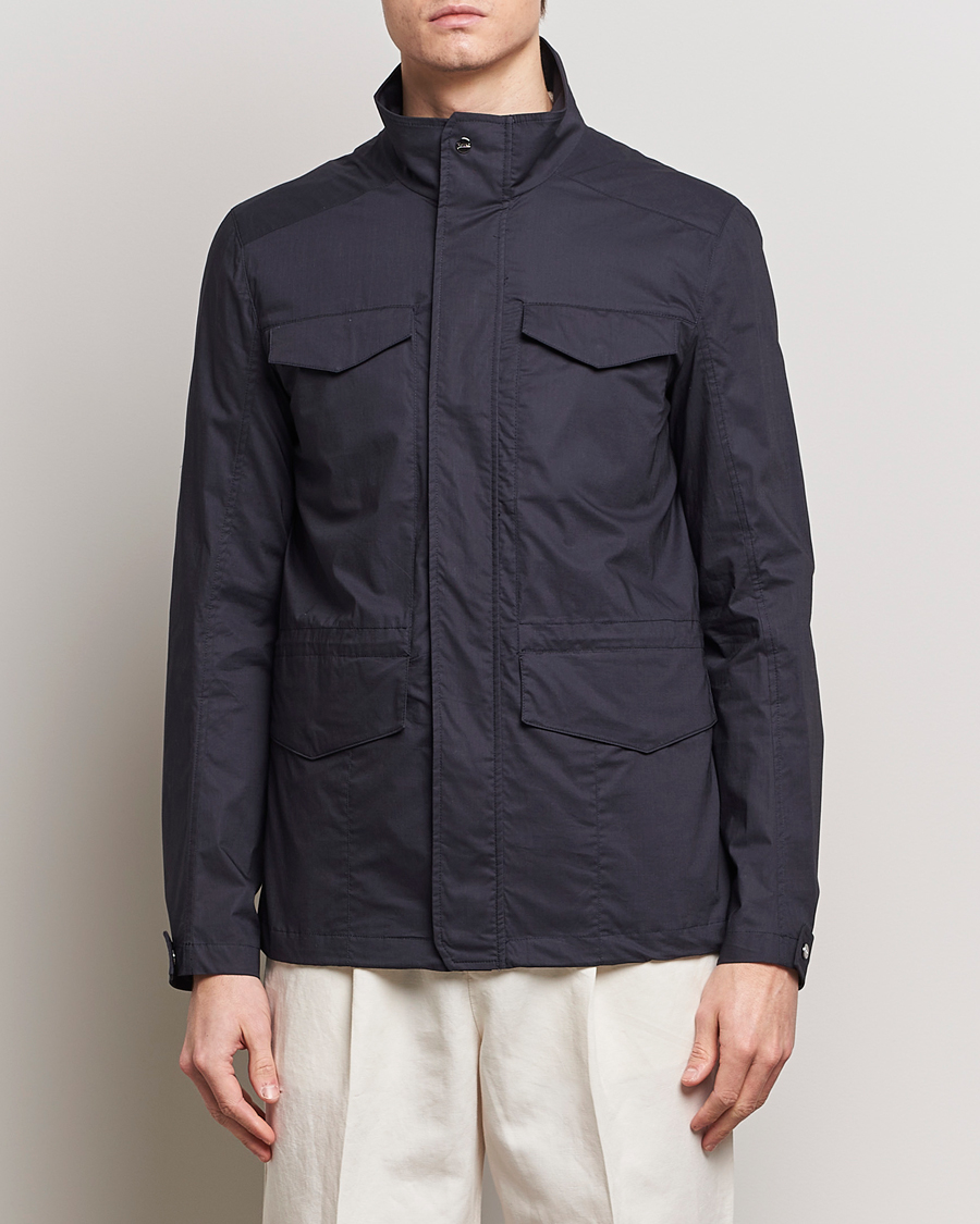 Herren | Feldjacken | Herno | Lightwieght Cotton Field Jacket Navy