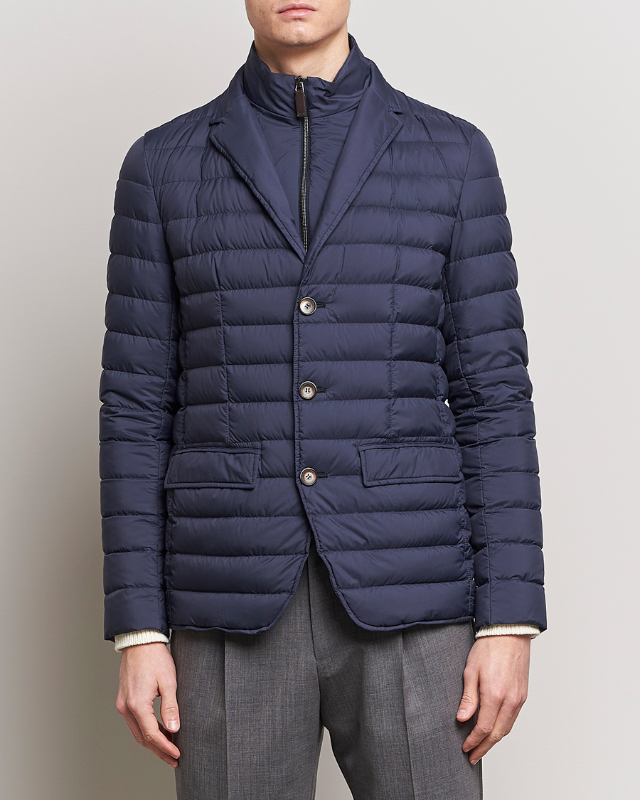 Men | Down Jackets | Herno | Nuage Matt Nylon Blazer Navy