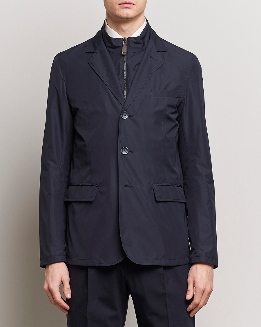 Men | Casual Jackets | Herno | Lightweight Zip Blazer Navy